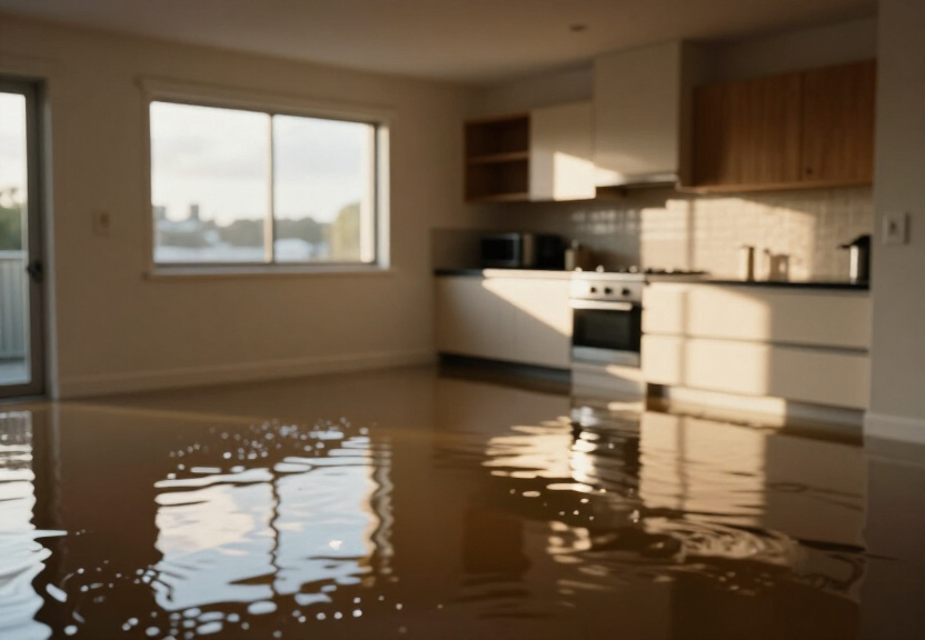 Water-damaged retail store in Naremburn before cleanup